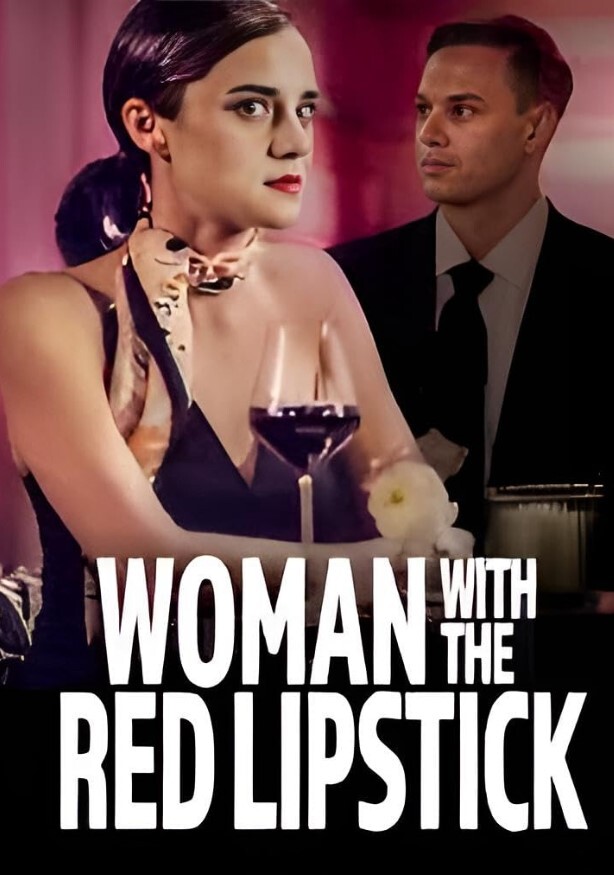 涂红色口红的女人